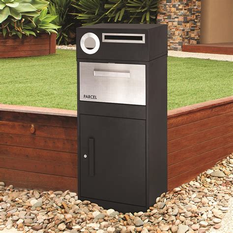 sandleford black stainless steel parcel box|sandleford free standing parcel box.